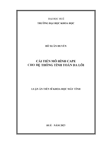 CẢI TIẾN MÔ HÌNH CAPE CHO HỆ THỐNG TÍNH TOÁN ĐA LÕI