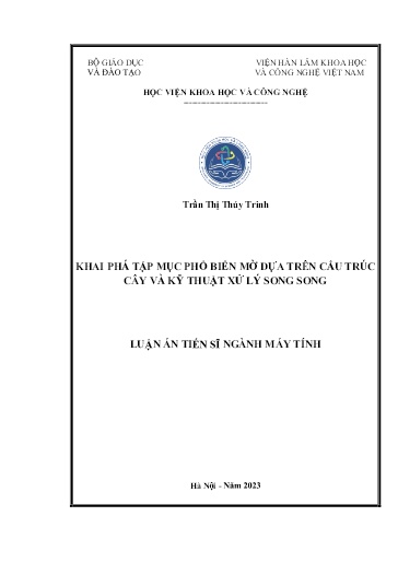 Khai phá tập mục phổ biến mờ dựa trên cấu trúc cây và kỹ thuật xử lý song song