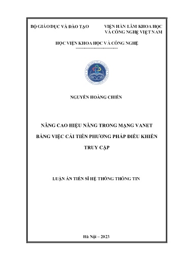 Nâng cao hiệu năng trong mạng VANET bằng việc cải tiến phương pháp điều khiển truy cập