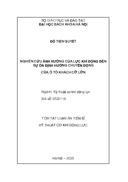 Nghiên cứu ảnh hưởng của lực khí động đến sự ổn định hướng chuyển động của xe khách cỡ lớn