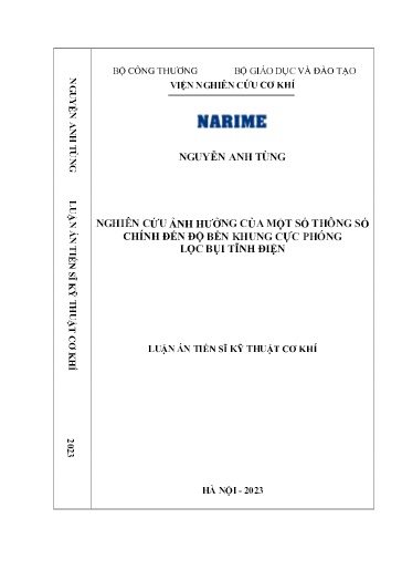 Nghiên cứu ảnh hưởng của một số thông số chính đến độ bền khung cực phóng lọc bụi tĩnh điện