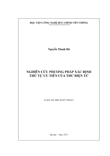 NGHIÊN CỨU PHƯƠNG PHÁP XÁC ĐỊNH THỨ TỰ ƯU TIÊN CỦA THƯ ĐIỆN TỬ