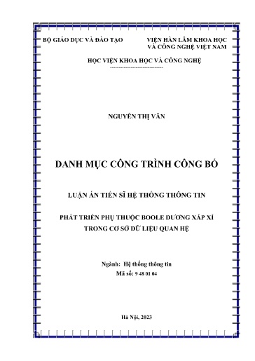 Phát triển phụ thuộc Boole dương xấp xỉ trong cơ sở dữ liệu quan hệ